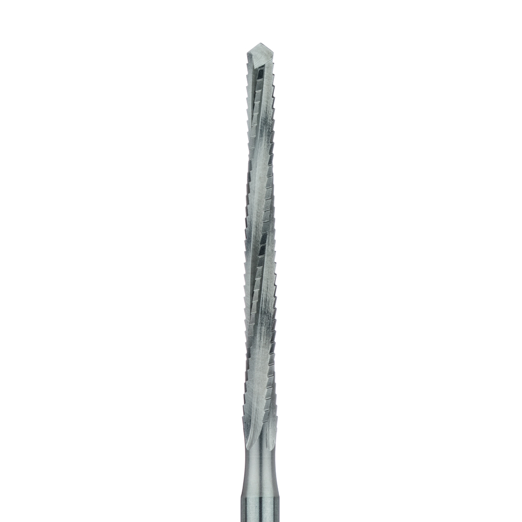 168RF-023-HPL Steel Bur, Rust Free Stainless Steel Bur, 2.3mm, Cross Cut 22.0mm Length Lindemann Bur, HPL