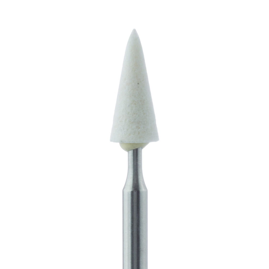 645XF-028-FG-WH Abrasive, White, Tapered Point, 2.8mm Ø, Extra Fine, FG