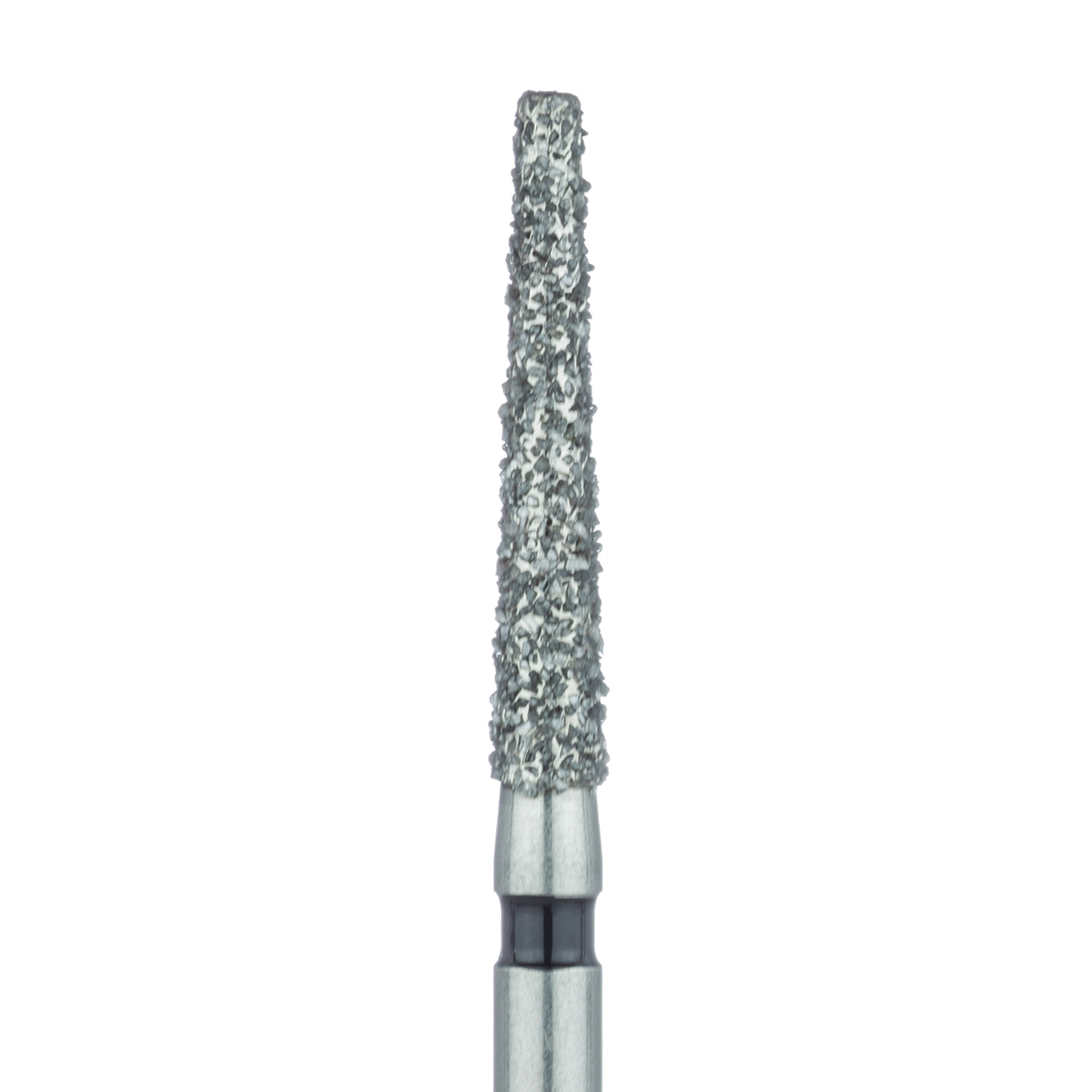 848H-018-FG Extra Long Tapered Flat End Diamond Bur, 1.8mm Ø, Super Coarse, 1.2mm Tip Ø, FG
