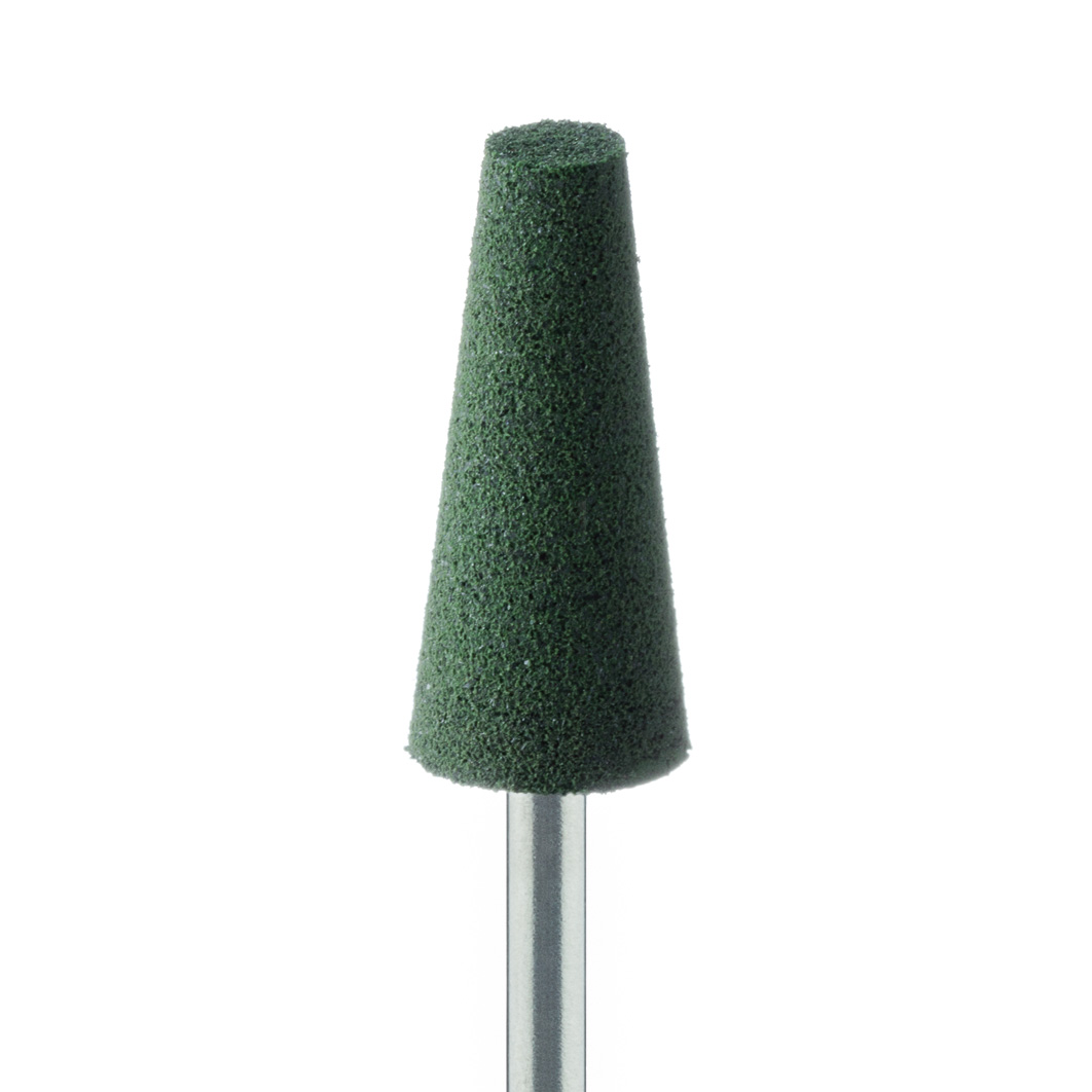 9577V-080-HP-GRN Polisher, For Acrylics, Green, Flat End Cone, 8mm Ø, Pre-Polishing, HP