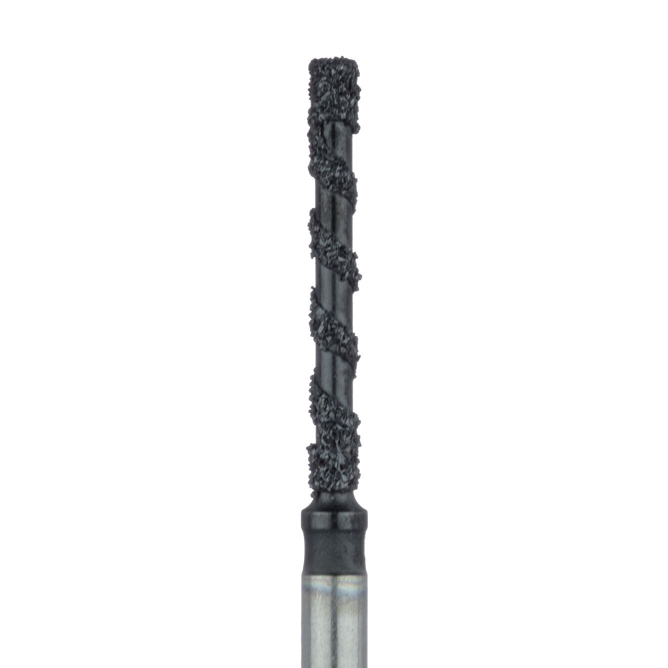 B837L-012-FG Black Cobra Diamond Bur, Long Flat End Cylinder, 1.2mm Ø, Super Coarse, FG