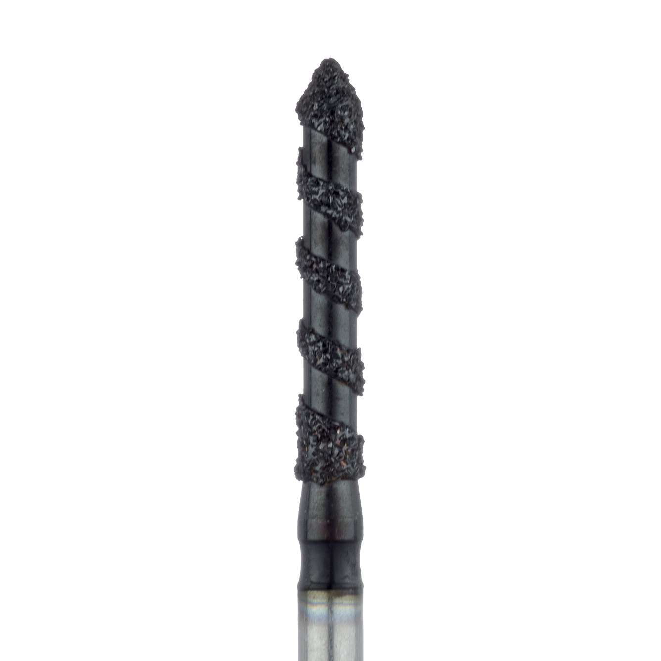 B886-016-FG Black Cobra Diamond Bur, Long, Pointed Tip Cylinder, 1.6mm Ø, Super Coarse, FG