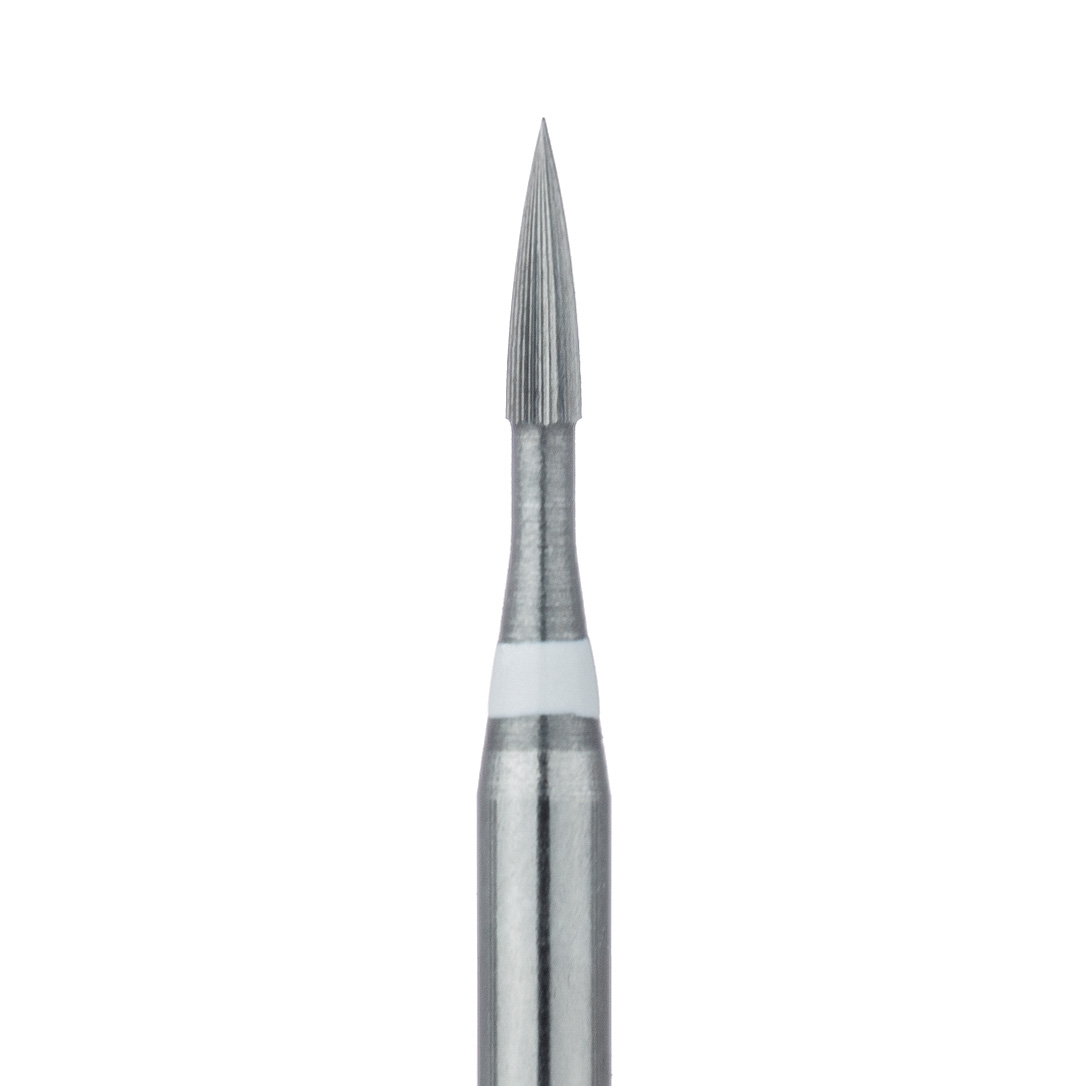 HM246U-009-FG Trimming & Finishing Carbide Bur, Ultra Fine, Small Flame, 0.9mm Ø, FG
