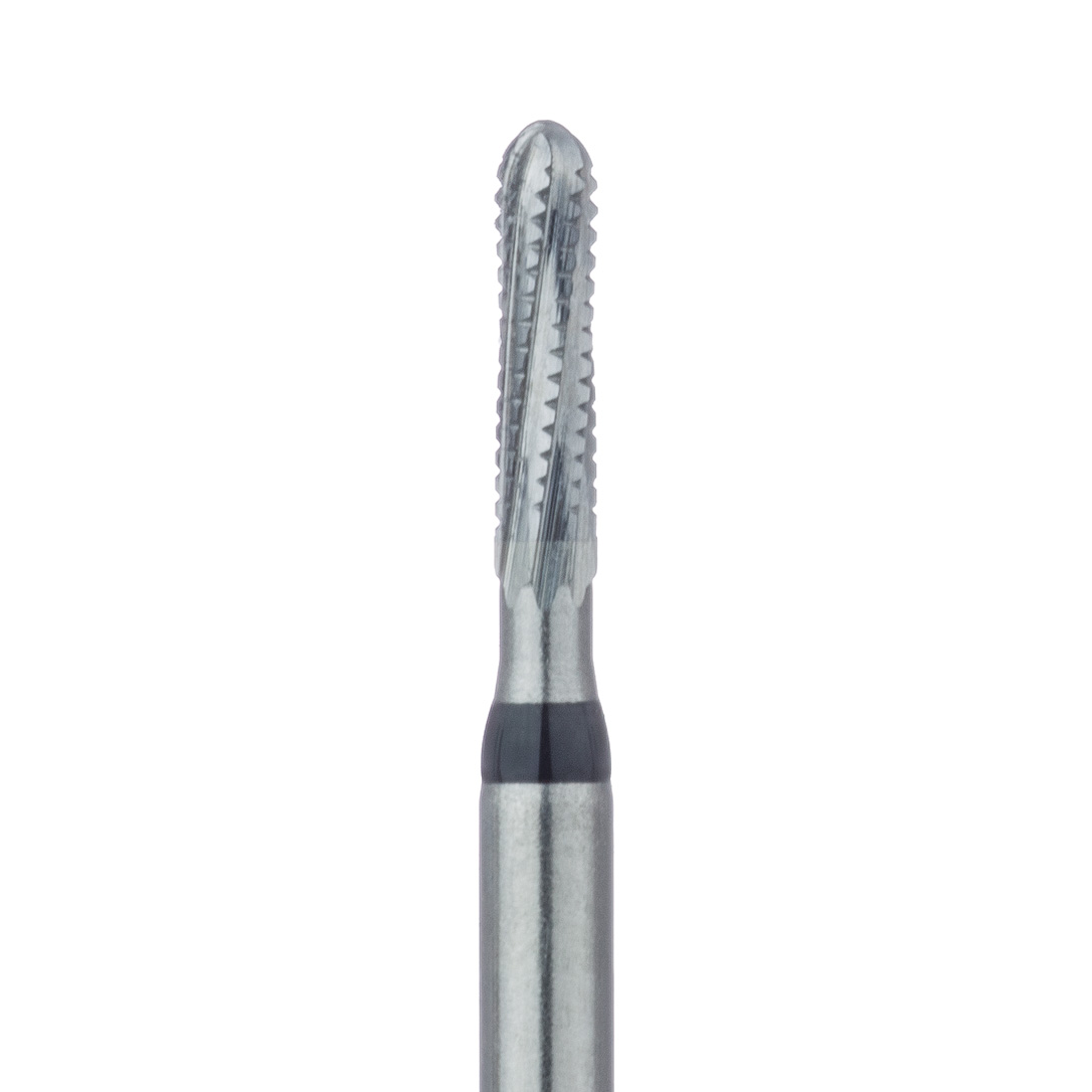 HM31A-012-FG Carbide Bur Specialty, Amalgam Removal, Round End Cross Cut Fissure, 1.2mm Ø, FG