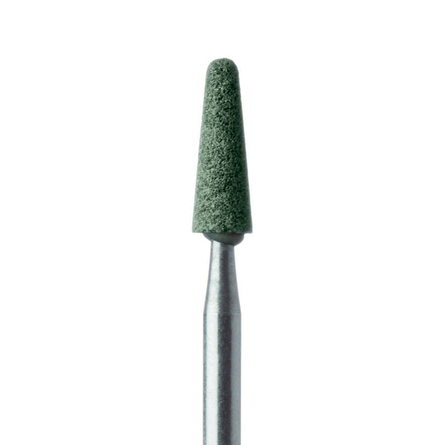 KB652R-035-HP-GRN Abrasive, Green, Tapered Round End, 3.5mm Ø, Soft Bonding, Fine, HP