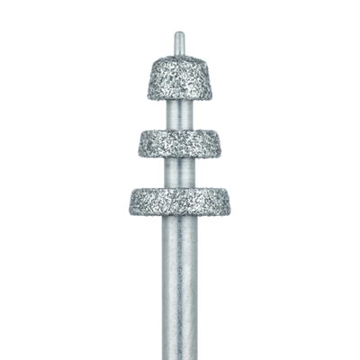 510W-045-FG Modified Depth Diamond Bur, With Guide Pin, 1.0mm / 1.2mm / 1.5mm, Medium, FG