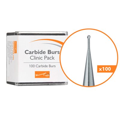 C0012RA Operative Carbide Bur, Clinic Pack, 100pcs, Round, US#1 / 2, RA