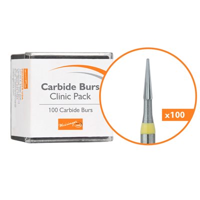 C0133FFG Trimming & Finishing Carbide Bur, Clinic Pack, 100pcs, Point, Extra Fine, US#ET4F, FG