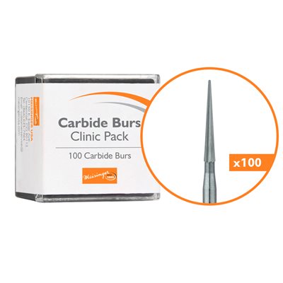 C0135FG Trimming & Finishing Carbide Bur, Clinic Pack, 100pcs, Point, Fine, US#ET9, FG