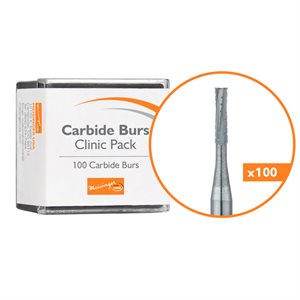 C0556FG Operative Carbide Bur, Clinic Pack, 100pcs, Straight Fissure, Cross Cut, US#556, FG