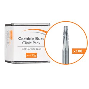 C0702SU Operative Carbide Bur, Clinic Pack, 100pcs, Tapered Fissure, Cross Cut, US#702, SU